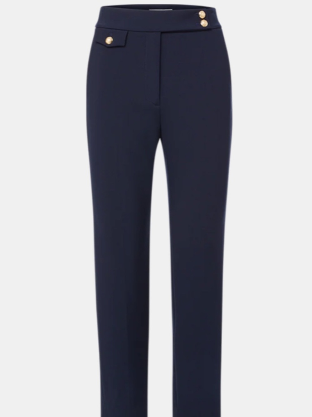 Veronica Beard Renzo Navy Crest Button Tailored Pants